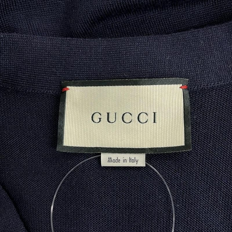 Gucci Cardigan M Navy White Red Long Sleeve