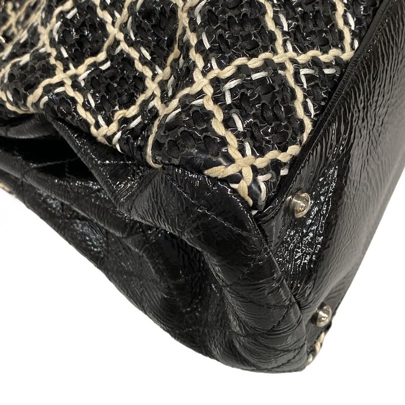Chanel Shoulder Bag Mademoiselle Black Ivory White Chain