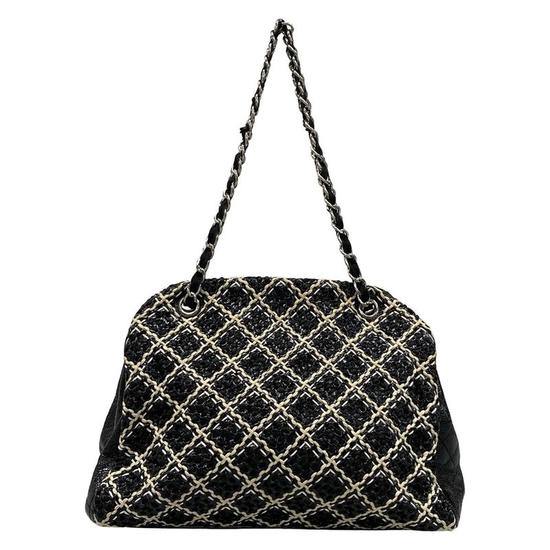 Chanel Shoulder Bag Mademoiselle Black Ivory White Chain