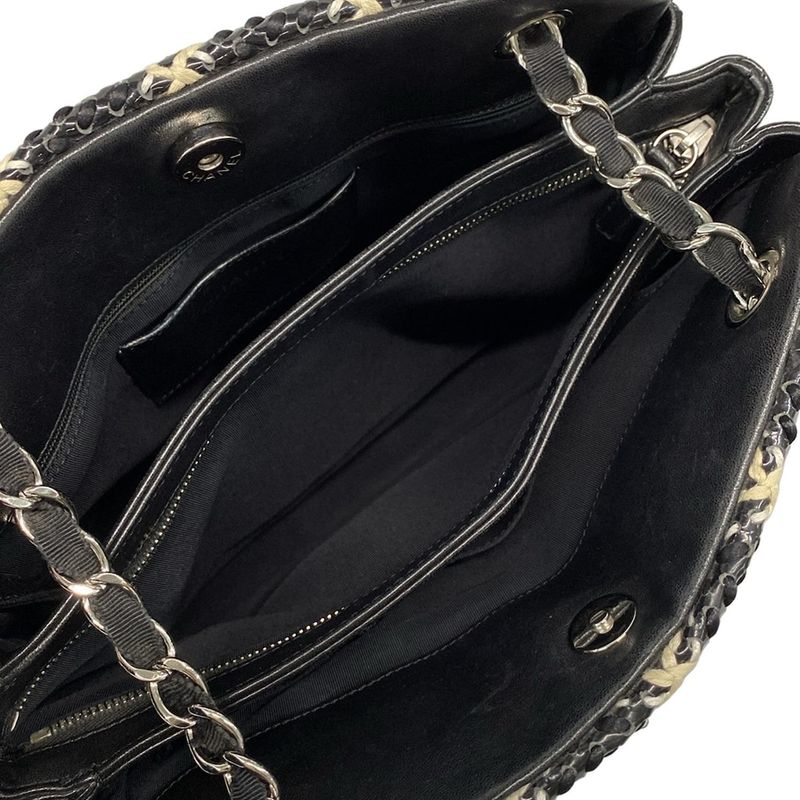Chanel Shoulder Bag Mademoiselle Black Ivory White Chain