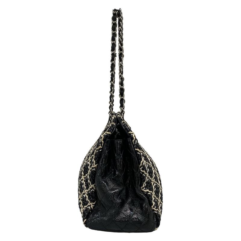 Chanel Shoulder Bag Mademoiselle Black Ivory White Chain