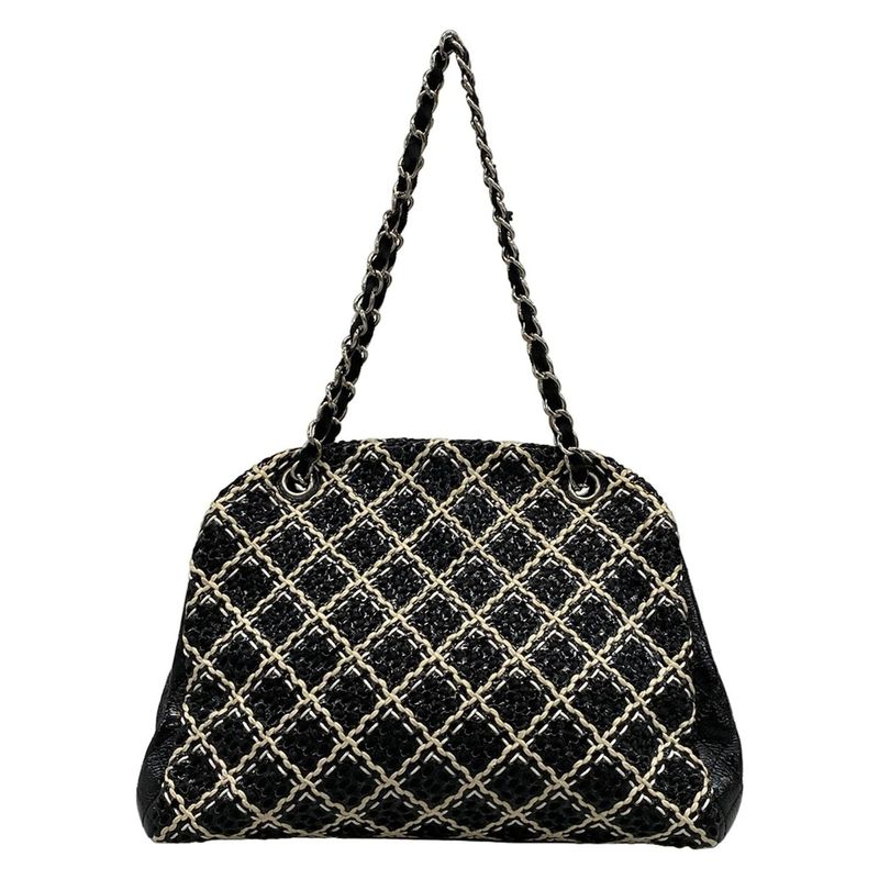 Chanel Shoulder Bag Mademoiselle Black Ivory White Chain