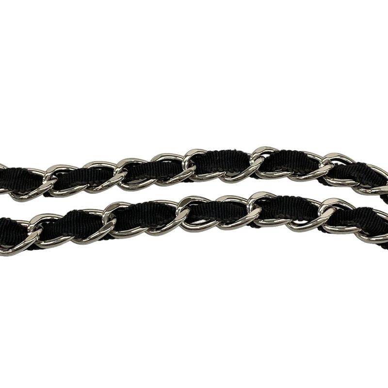 Chanel Shoulder Bag Mademoiselle Black Ivory White Chain