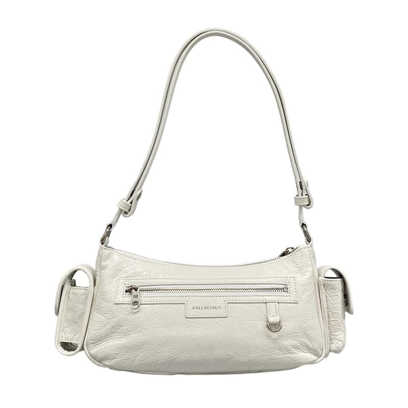 Balenciaga Shoulder Bag Super Business White Leather