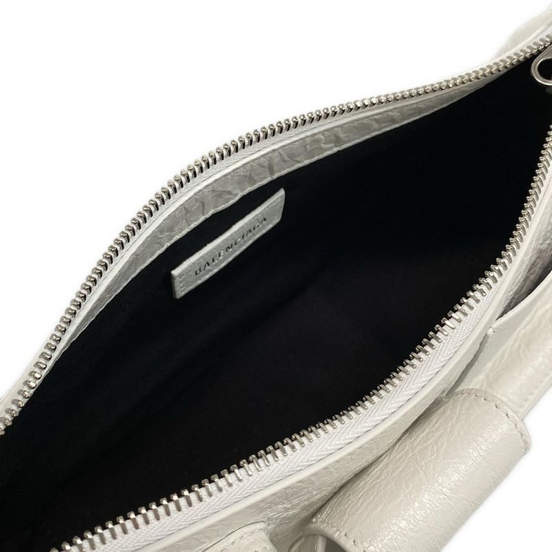Balenciaga Shoulder Bag Super Business White Leather