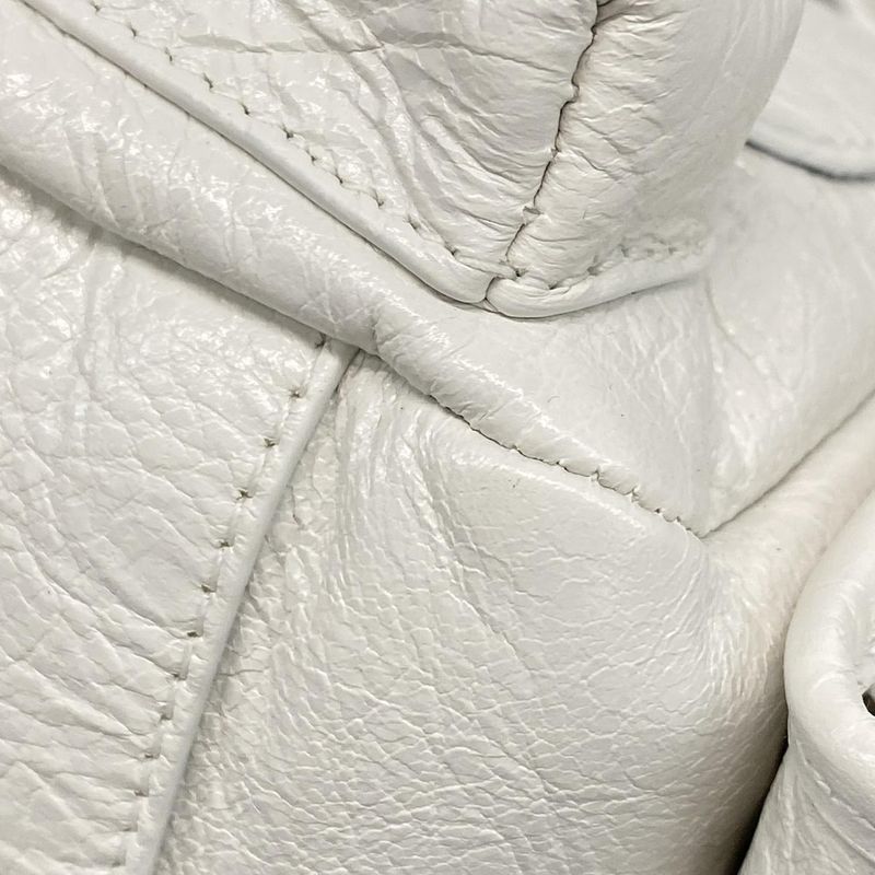 Balenciaga Shoulder Bag Super Business White Leather
