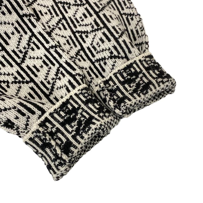 Prada Cardigan 38 White Black Virgin Wool Regular