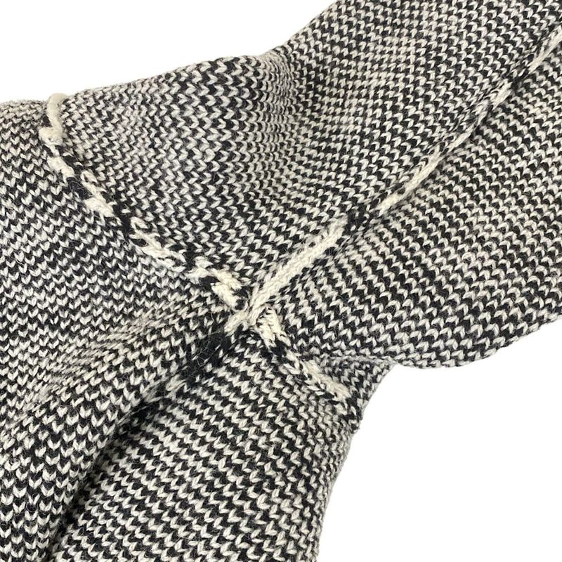 Prada Cardigan 38 White Black Virgin Wool Regular