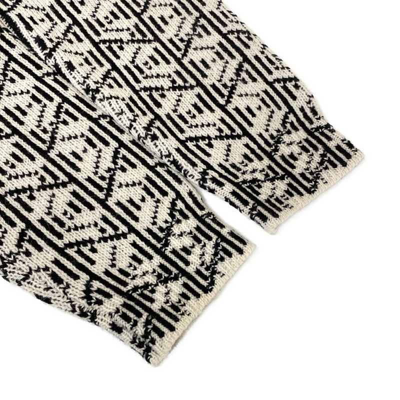 Prada Cardigan 38 White Black Virgin Wool Regular
