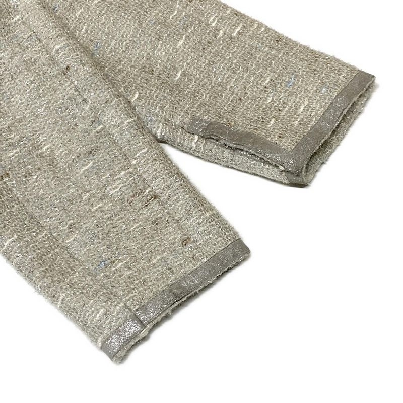 Chanel Jacket 40 M Ivory Gray Multi Long Sleeve Tweed X Multi