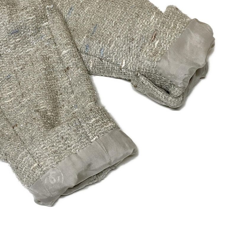 Chanel Jacket 40 M Ivory Gray Multi Long Sleeve Tweed X Multi