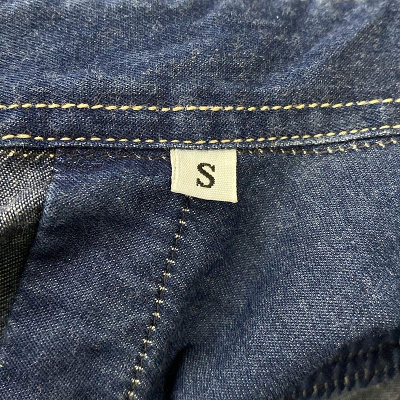 Versace Jeans Couture Long Sleeve Shirt S Blue Gold Chambray