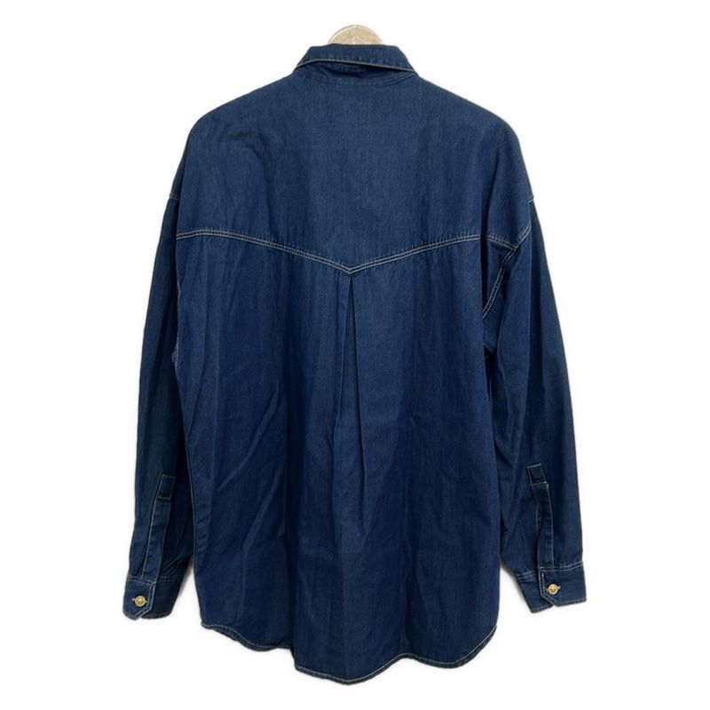 Versace Jeans Couture Long Sleeve Shirt S Blue Gold Chambray