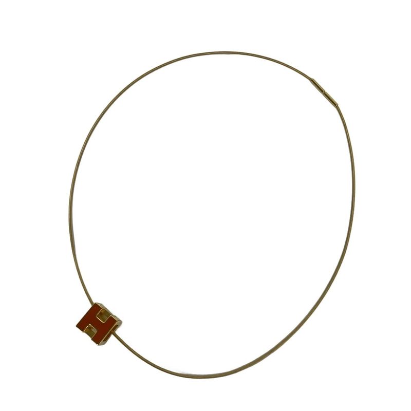 Hermes Necklace Gold Orange
