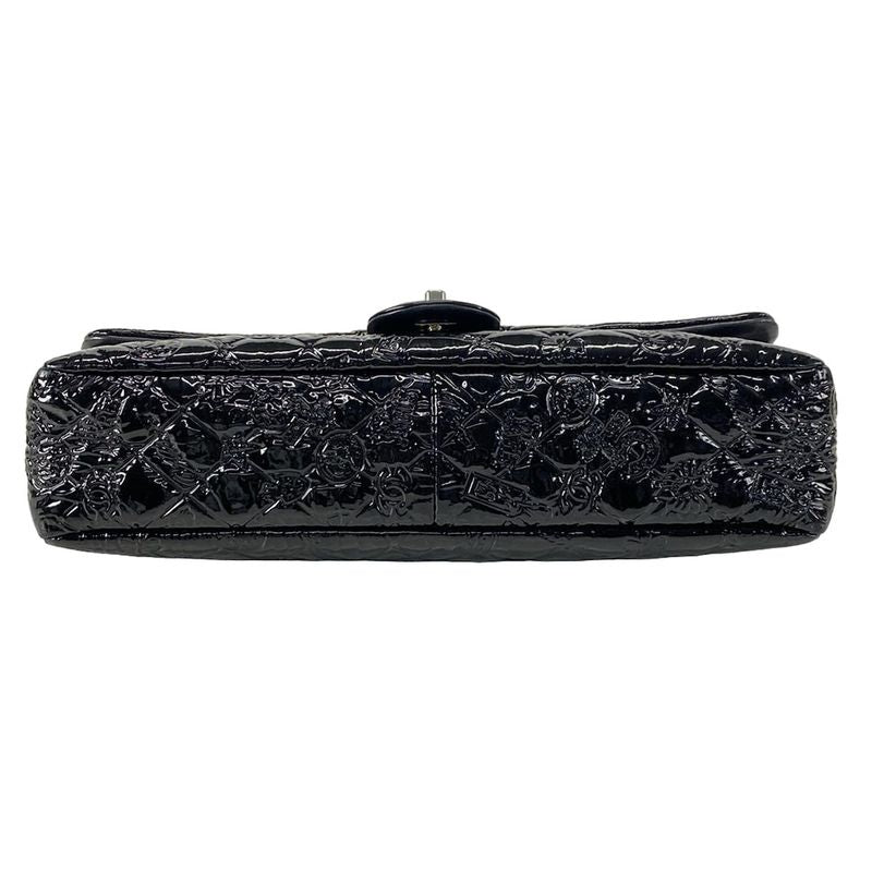 Chanel Shoulder Bag Single Flap Quilted Symbol Charm Black Chain