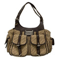 Dior Handbag Street Chic Trotter Beige Dark Brown Leather X Dark