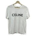 Celine Short Sleeve T-Shirt L White Black Crew Neck Logo