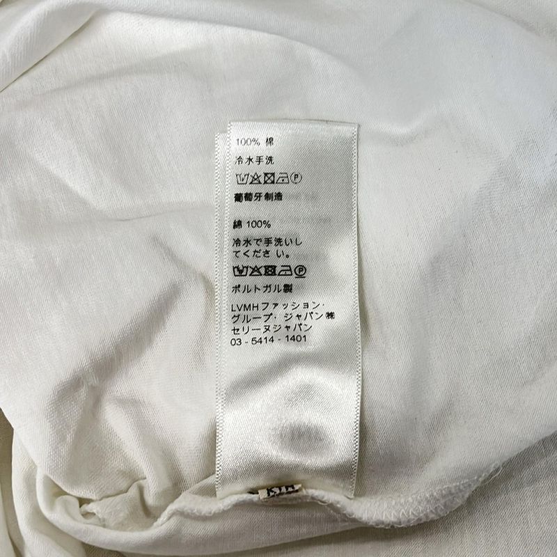 Celine Short Sleeve T-Shirt L White Black Crew Neck Logo