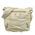 Balenciaga Shoulder Bag the Day Ivory Light Gray Leather X Light