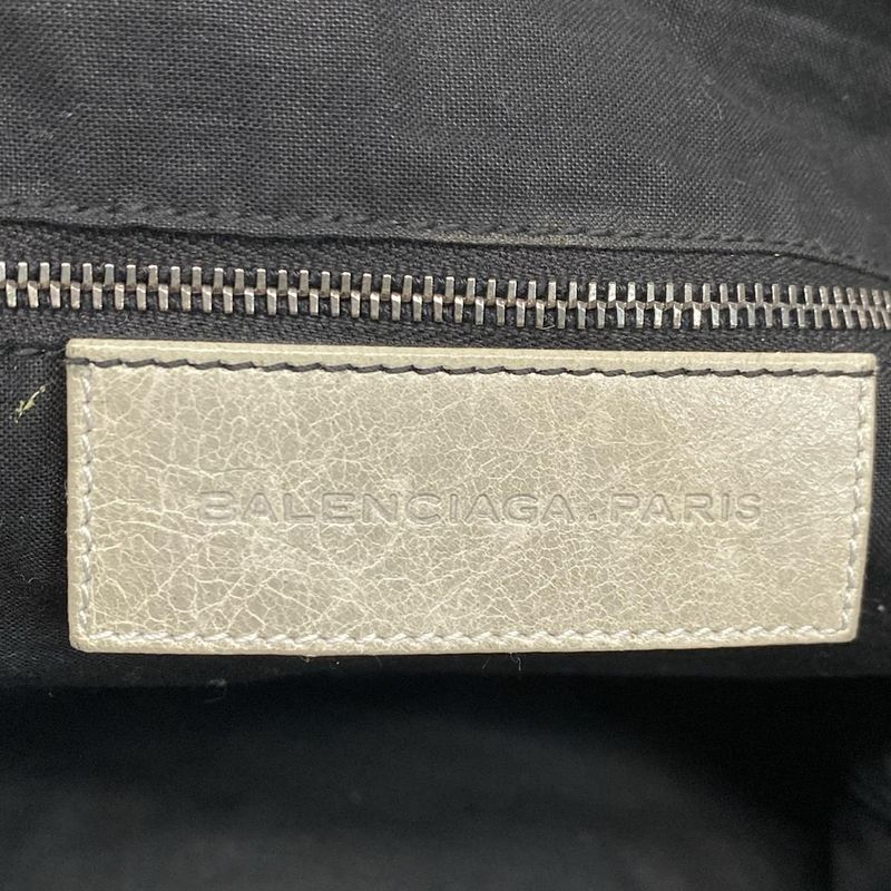 Balenciaga Shoulder Bag the Day Ivory Light Gray Leather X Light