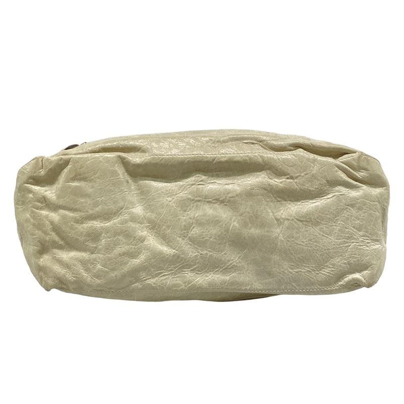 Balenciaga Shoulder Bag the Day Ivory Light Gray Leather X Light