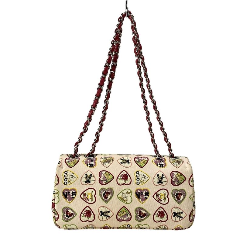 Chanel Shoulder Bag Single Flap Quilted Valentine's Day Limited Light Pink Light X Red Multi