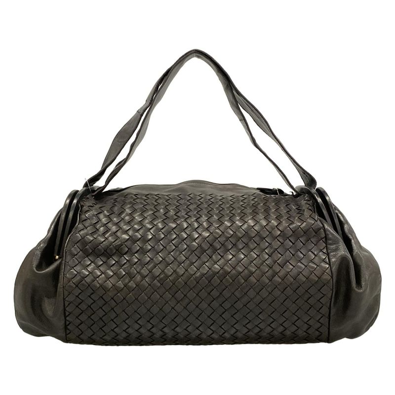 Bottega Veneta Boston Bag Intrecciato Dark Brown Side Opening Limited Edition