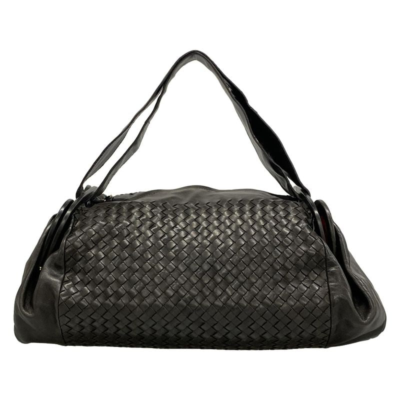 Bottega Veneta Boston Bag Intrecciato Dark Brown Side Opening Limited Edition