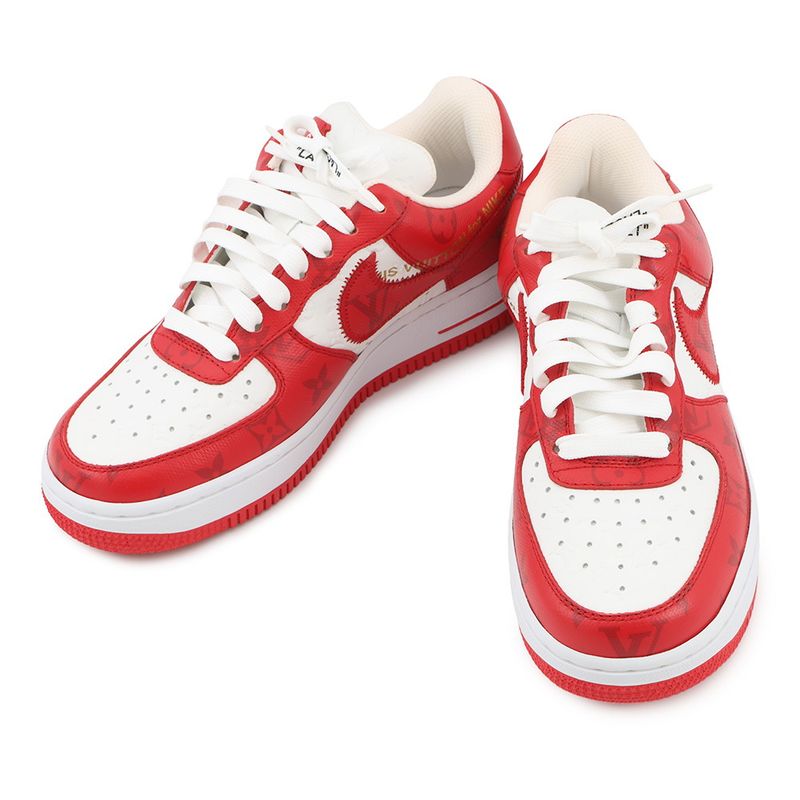 Louis Vuitton Sneakers Nike Collaboration Air Force 1 4.5 White Red
