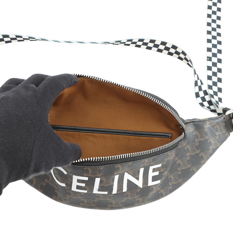 Celine Belt Bag Triomphe Brown Black White