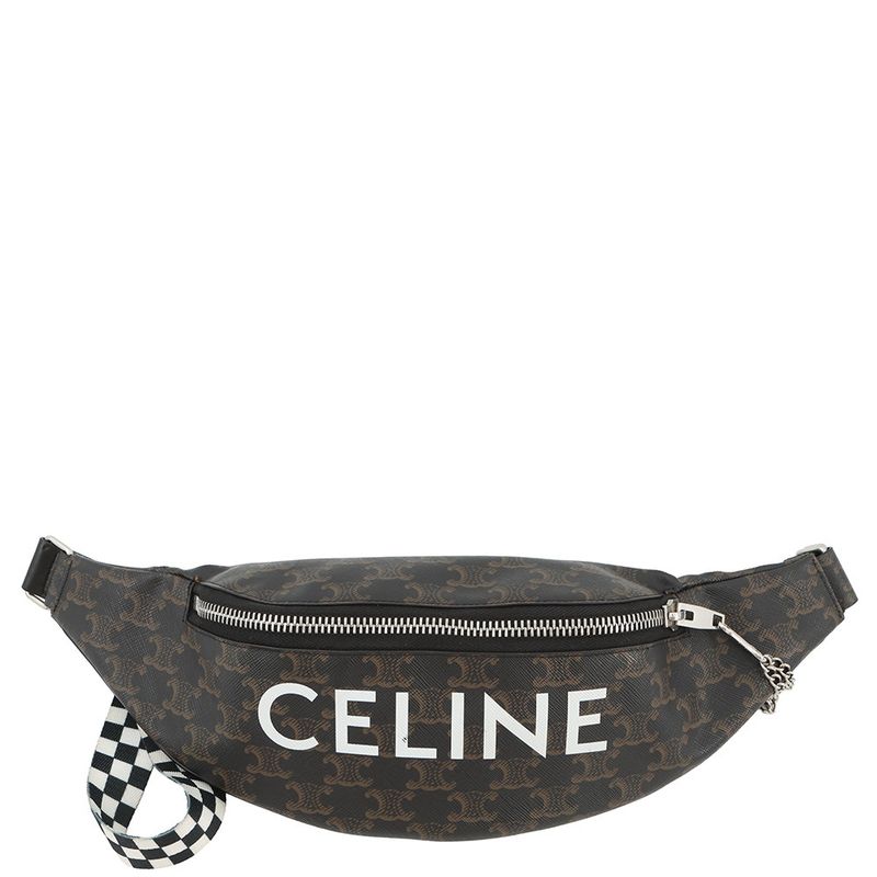 Celine Belt Bag Triomphe Brown Black White