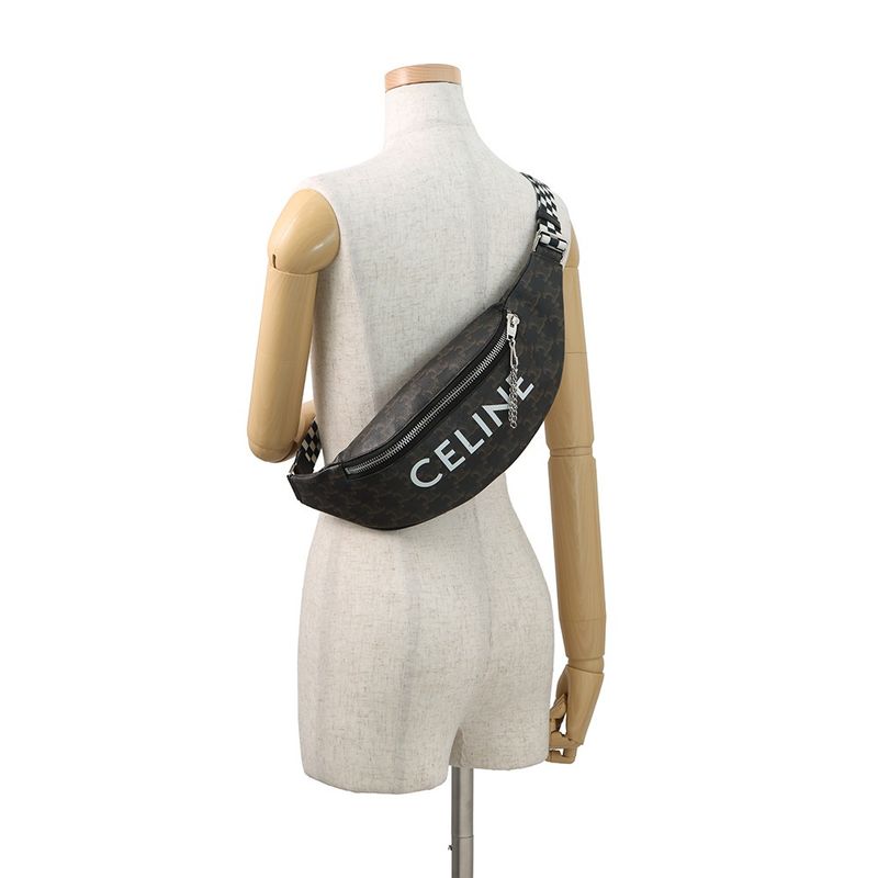 Celine Belt Bag Triomphe Brown Black White