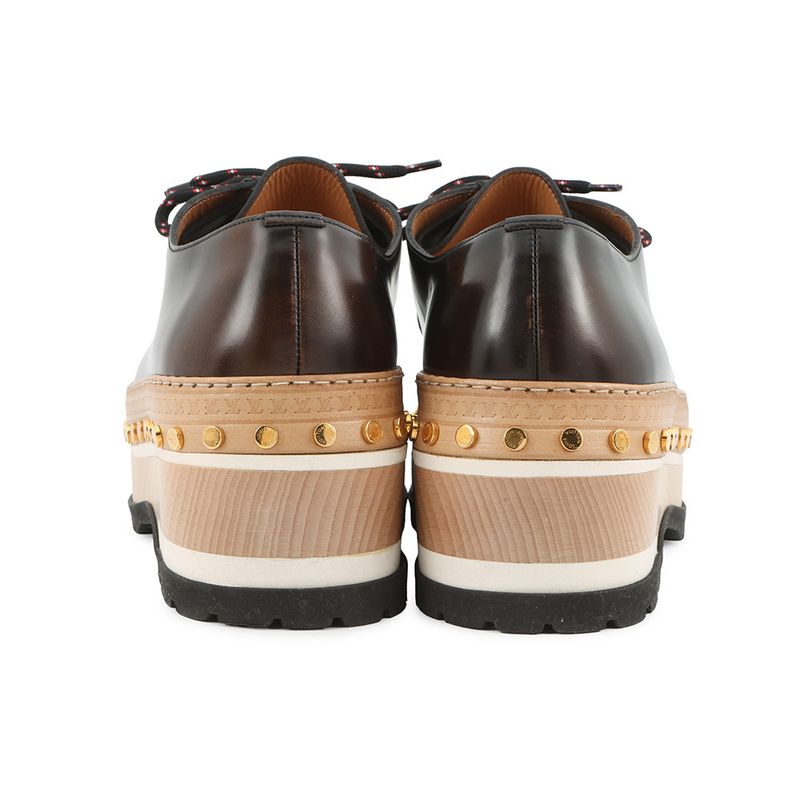 Louis Vuitton Loafers Wood Cut Brown Beige