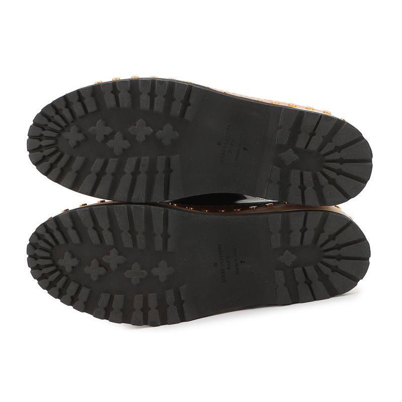 Louis Vuitton Loafers Wood Cut Brown Beige