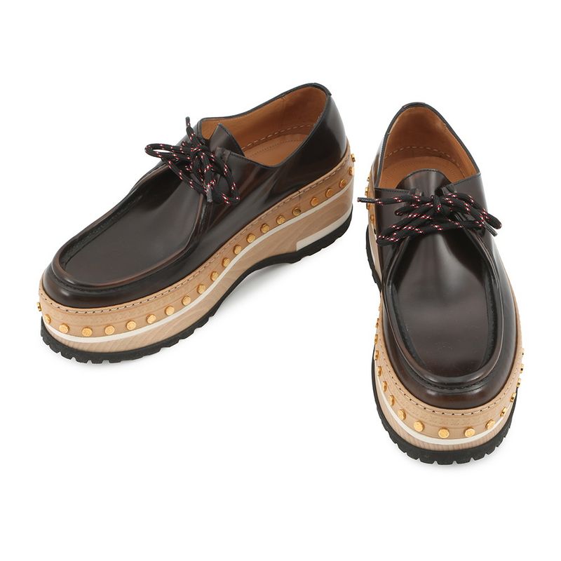 Louis Vuitton Loafers Wood Cut Brown Beige