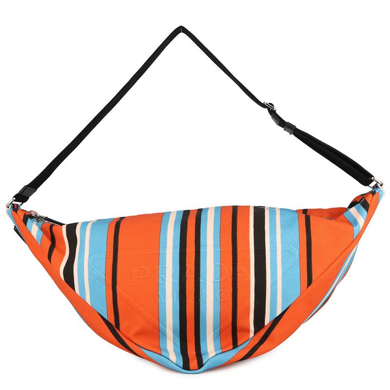 Prada Shoulder Bag Triangle Canvas Orange