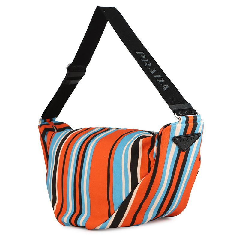 Prada Shoulder Bag Triangle Canvas Orange