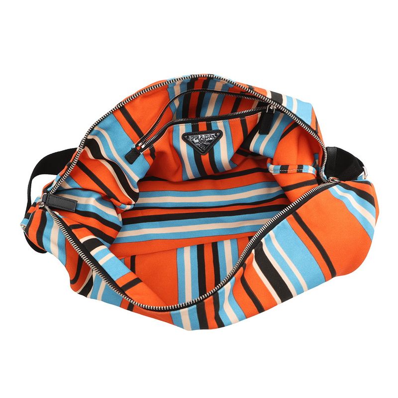Prada Shoulder Bag Triangle Canvas Orange