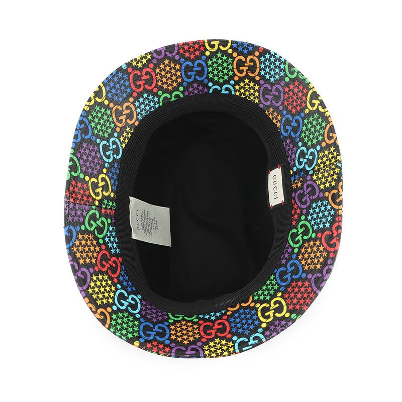 Gucci Hat GG Psychedelic Fedora Hat L Hat Black Multicolor