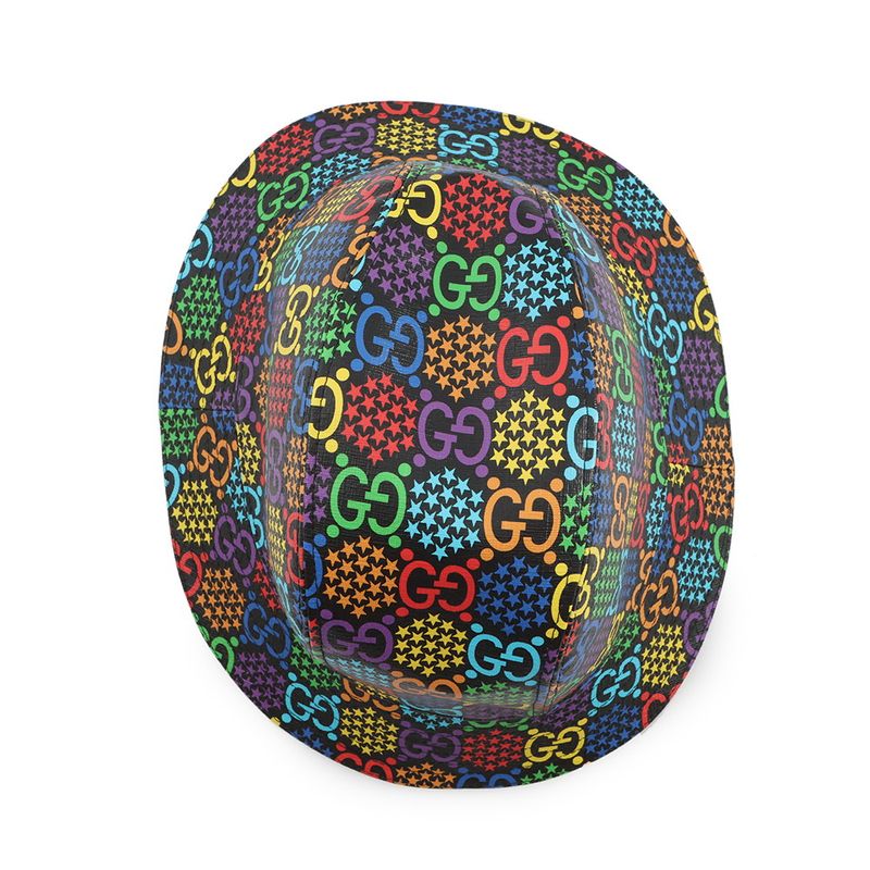 Gucci Hat GG Psychedelic Fedora Hat L Hat Black Multicolor