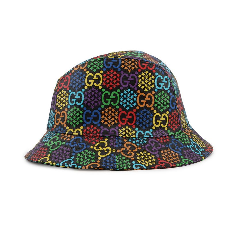 Gucci Hat GG Psychedelic Fedora Hat L Hat Black Multicolor