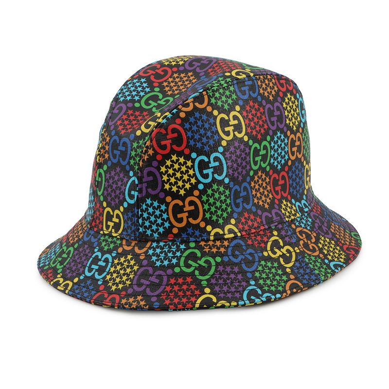 Gucci Hat GG Psychedelic Fedora Hat L Hat Black Multicolor