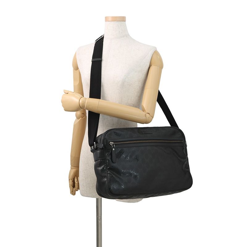 Gucci Shoulder Bag GG Supreme Leather Black