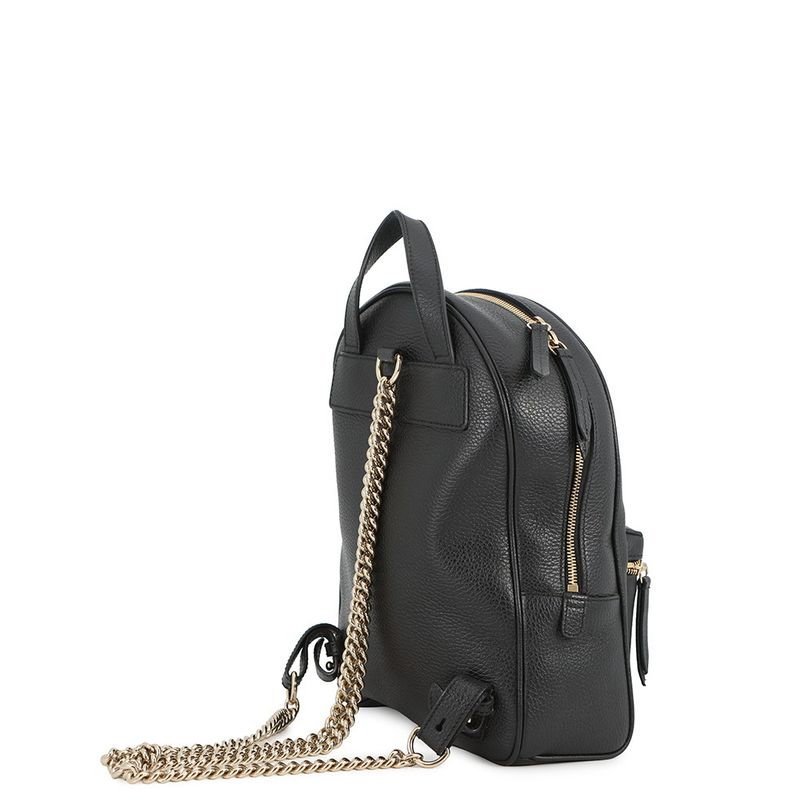 Gucci Leather Soho Interlocking Backpack Chain