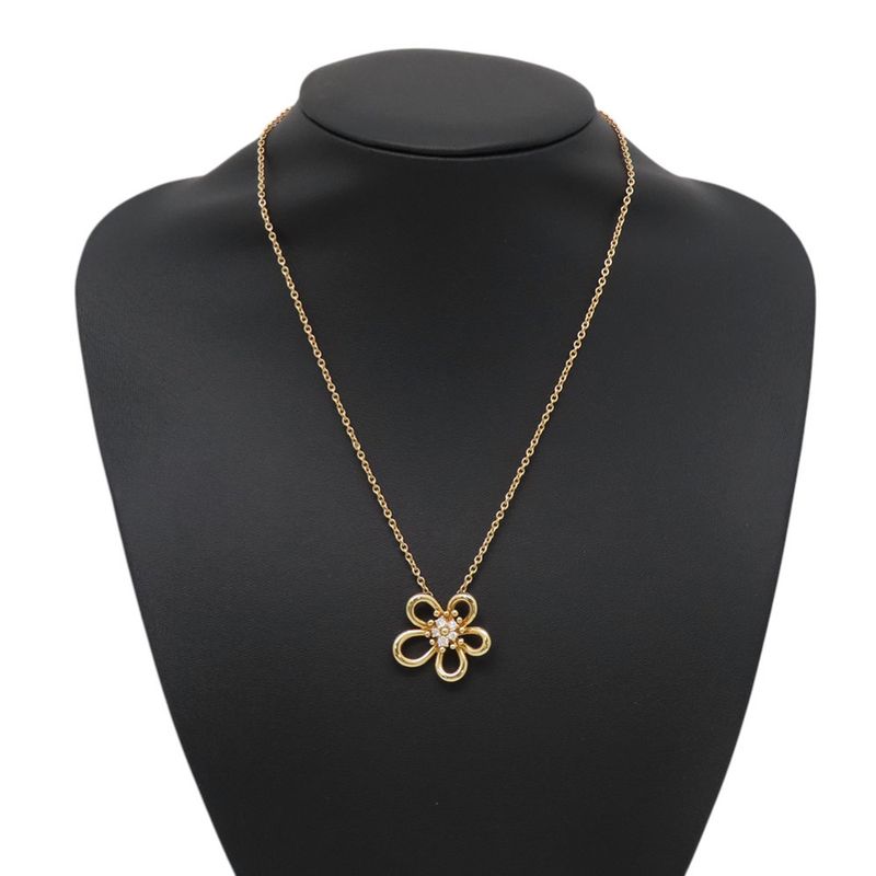 Van Cleef & Arpels Necklace Flower Lace Pendant Diamond Total 18K Def