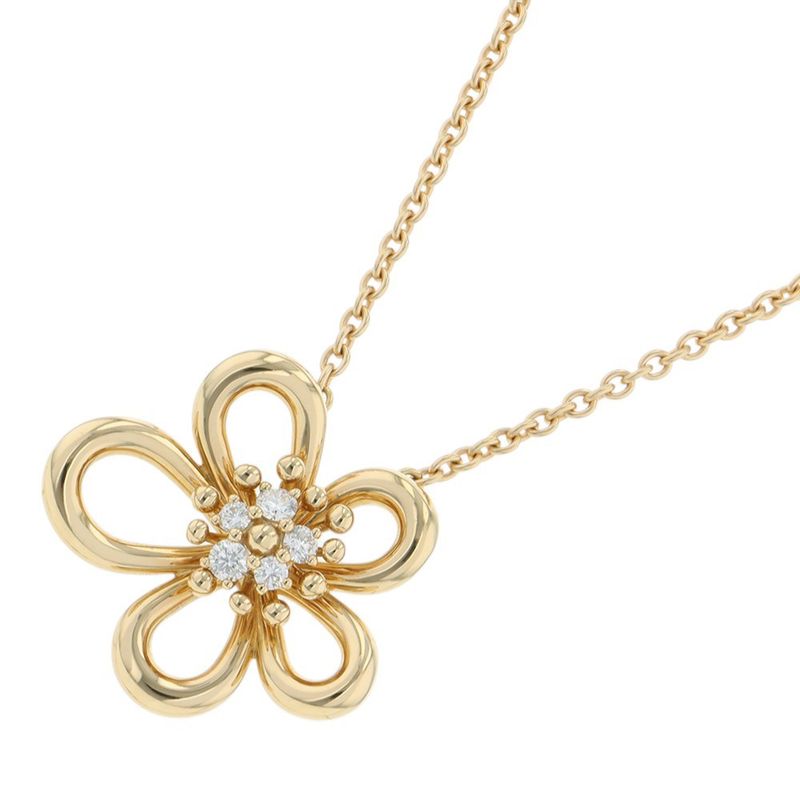 Van Cleef & Arpels Necklace Flower Lace Pendant Diamond Total 18K Def