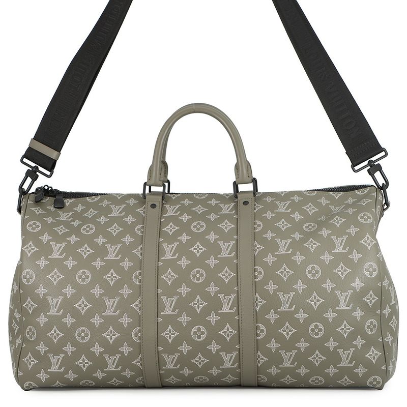Louis Vuitton Boston Bag Monogram Shadow Keepall Bandouliere 50 2-Way Olive Green
