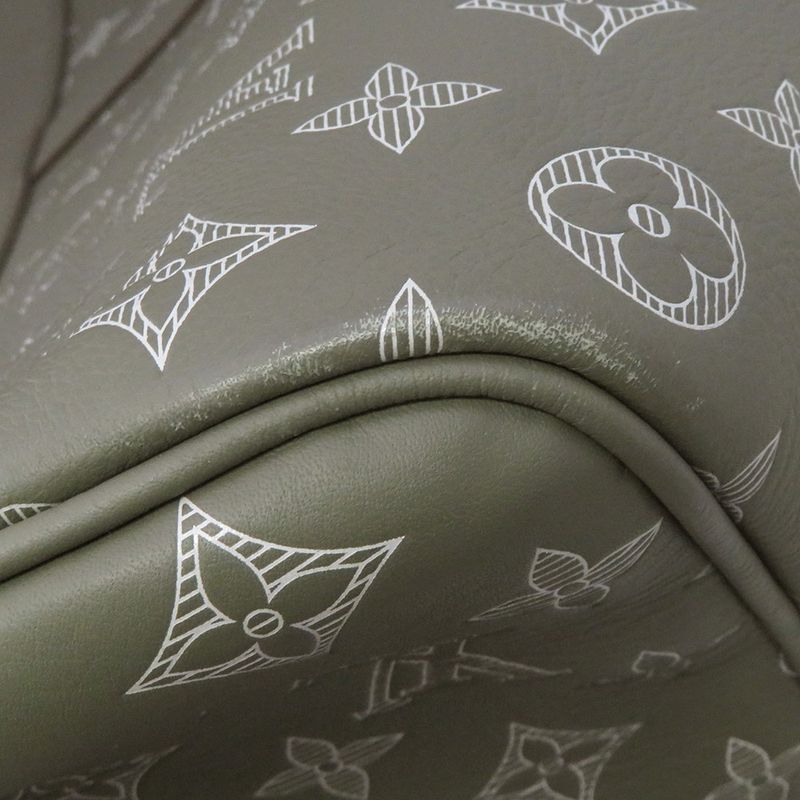 Louis Vuitton Boston Bag Monogram Shadow Keepall Bandouliere 50 2-Way Olive Green
