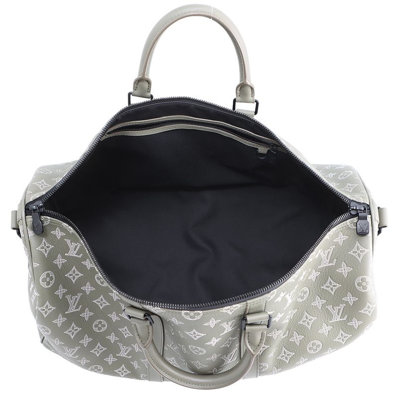 Louis Vuitton Boston Bag Monogram Shadow Keepall Bandouliere 50 2-Way Olive Green