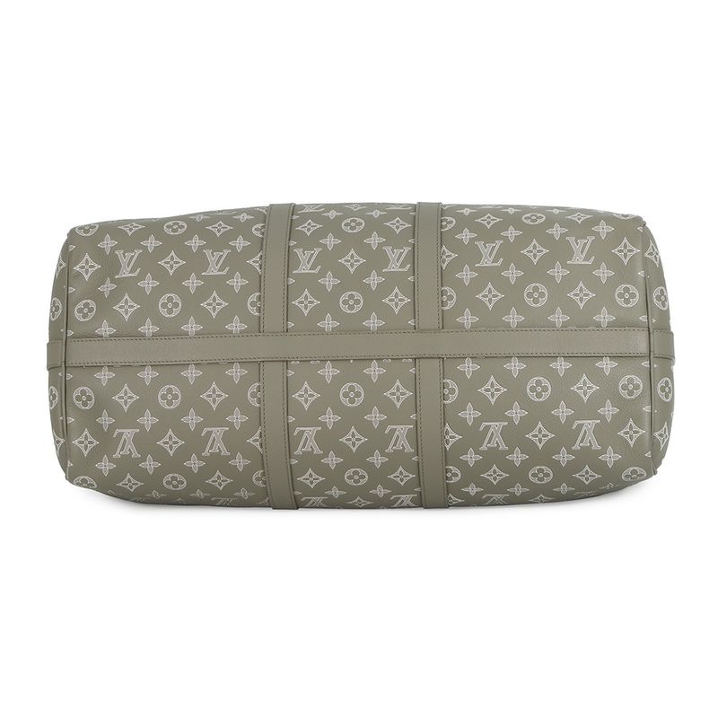 Louis Vuitton Boston Bag Monogram Shadow Keepall Bandouliere 50 2-Way Olive Green